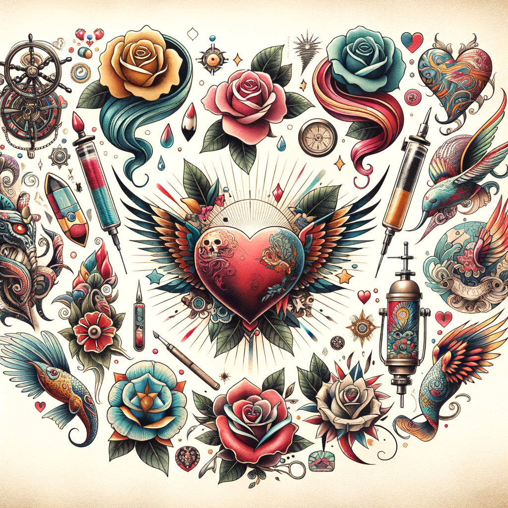 Assortment of watercolor tattoo designs and techniques by professional watercolor tattoo artists, illustrating tattoo care for longevity and inspiration in watercolor tattoo styles and trends.