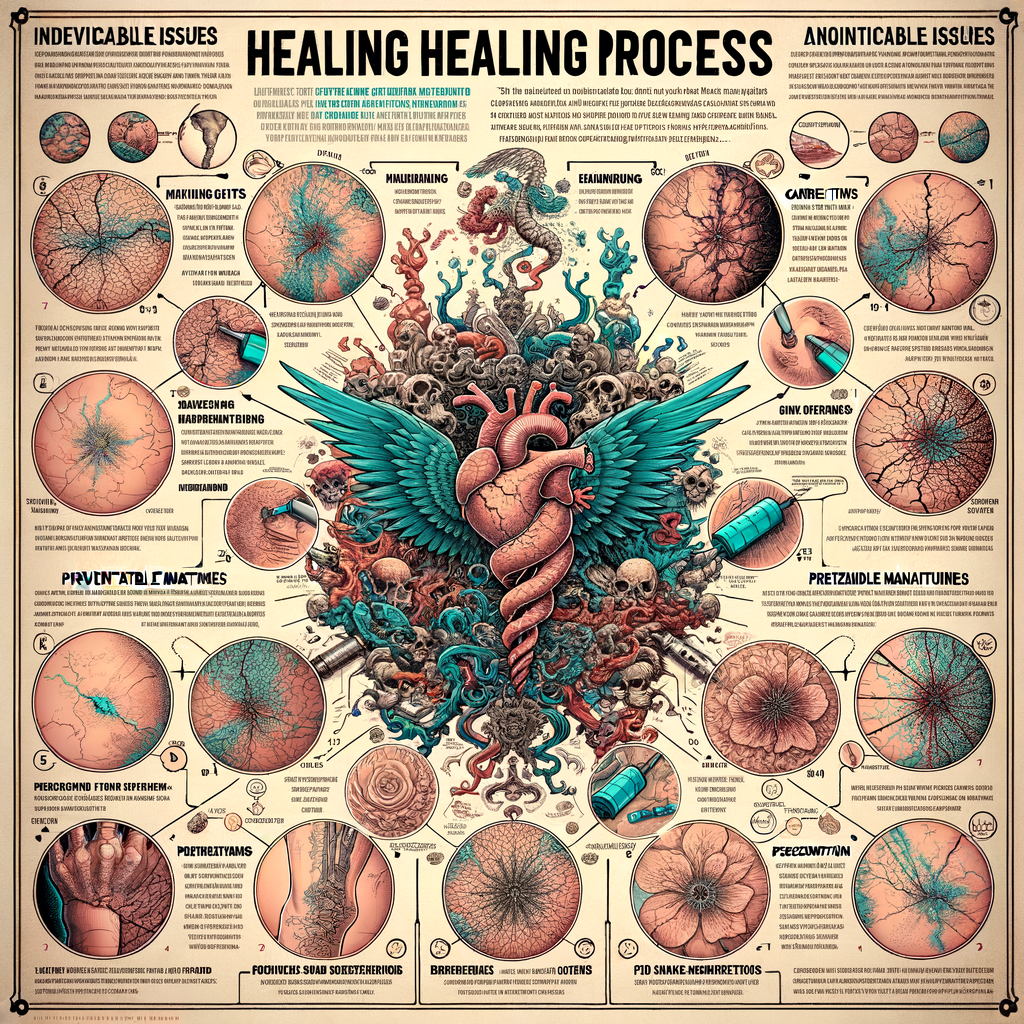 Infographic illustrating the healing process for cracked tattoos, providing tattoo healing tips, a tattoo care guide, solutions for tattoo cracking, and advice on tattoo maintenance to prevent future cracking.