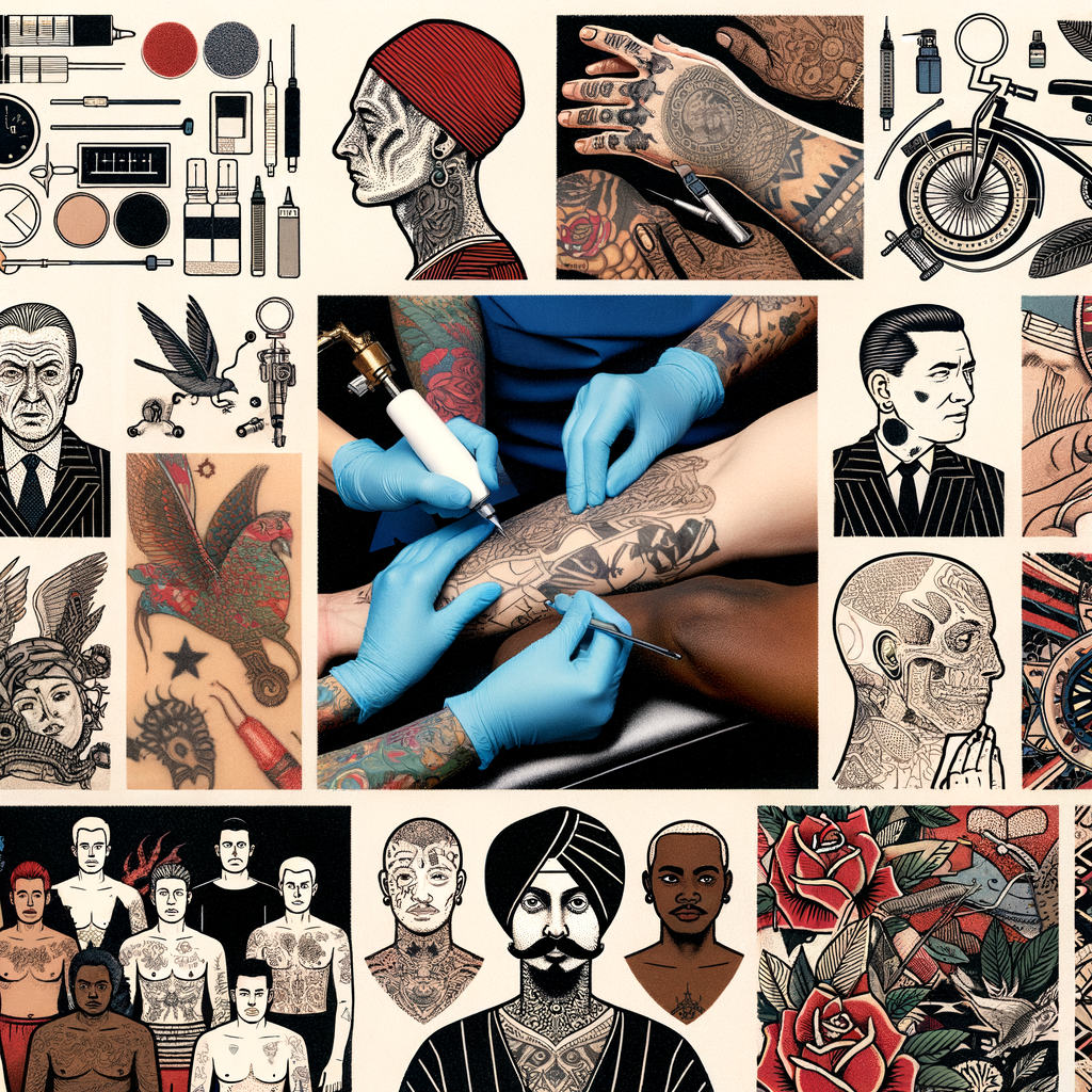 Collage illustrating the tattoo removal process, before and after images, laser tattoo removal techniques, and personal tattoo erasing stories, highlighting the pain, healing process, and success stories of ink removal journeys.